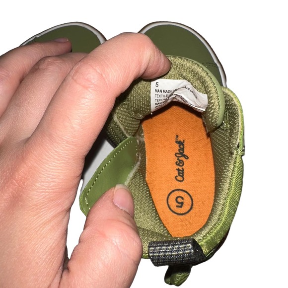 Cat & Jack Toddler Green Dinosaur Shoes Size 5 Like New - Picture 8 of 9